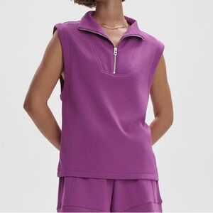 NWT Varley Magnolia 1/2 zip 2.0. Double soft. Color: striking purple